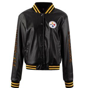 NFL Pittsburgh Steelers Vegan Leather & Sequin Jacket